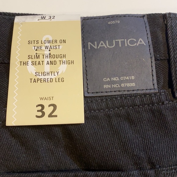 Nautica SZ 32 x 30 Black Slim Fit Denim Jeans New D34 - Picture 2 of 13